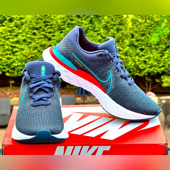 NEW Nike React Infinity Run FK 3 (Navy / Green) - Mens US 9 | Womens US 10.5 - Picture 1 of 9